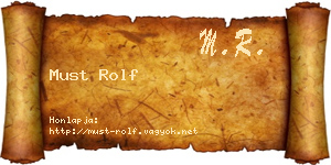 Must Rolf névjegykártya